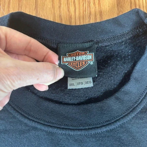 Harley-Davidson Motorcyles Santa Maria California Black Orange Sweatshirt Sz 3XL - Picture 3 of 7